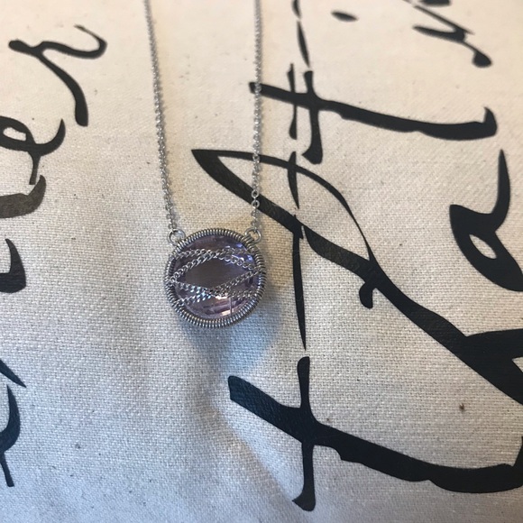 Anthropologie Pink Amethyst Pendant Necklace - Picture 3 of 4